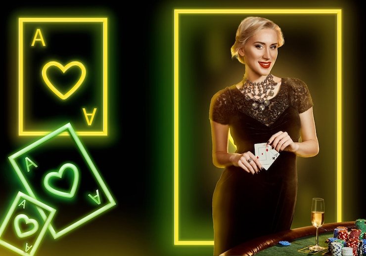 Live dealer blackjack table with multi-camera view